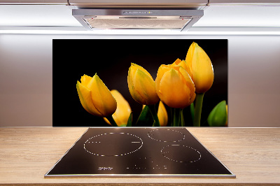 Verre pour crédence Tulipes jaunes