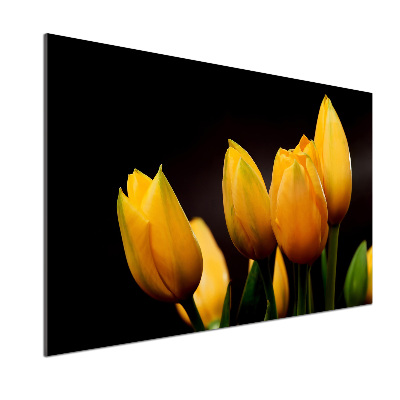 Verre pour crédence Tulipes jaunes