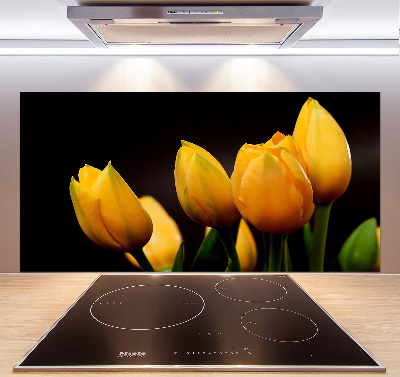 Verre pour crédence Tulipes jaunes
