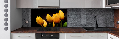 Verre pour crédence Tulipes jaunes