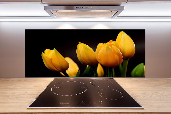 Verre pour crédence Tulipes jaunes