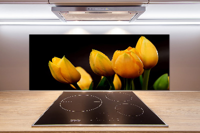 Verre pour crédence Tulipes jaunes