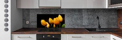Verre pour crédence Tulipes jaunes