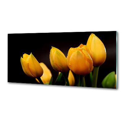 Verre pour crédence Tulipes jaunes