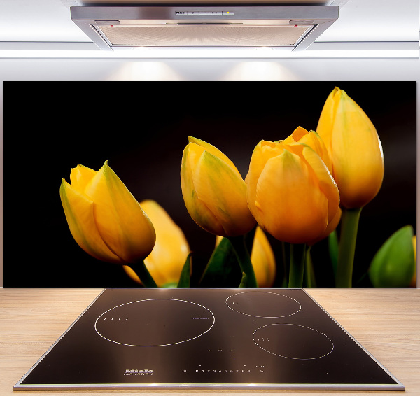 Verre pour crédence Tulipes jaunes