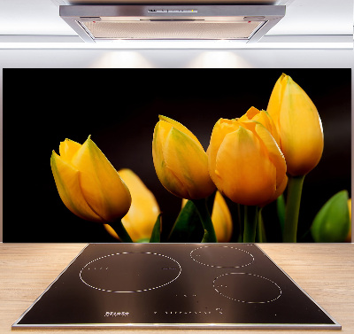 Verre pour crédence Tulipes jaunes