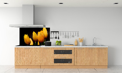 Verre pour crédence Tulipes jaunes