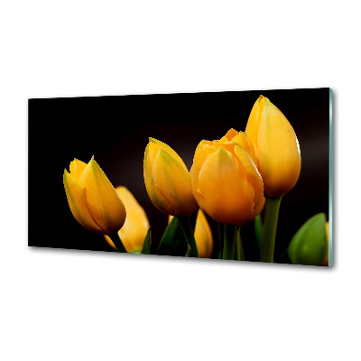 Verre pour crédence Tulipes jaunes