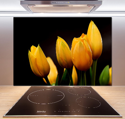 Verre pour crédence Tulipes jaunes