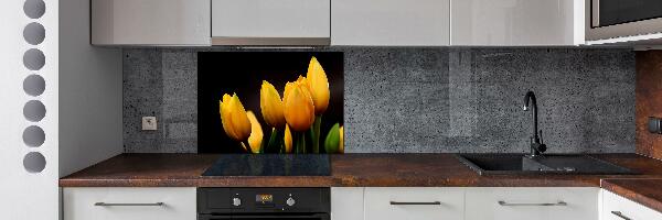 Verre pour crédence Tulipes jaunes