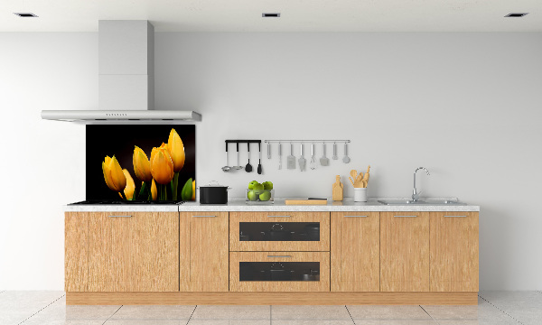 Verre pour crédence Tulipes jaunes