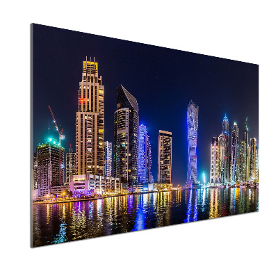 Crédence en verre trempé Dubaï de nuit