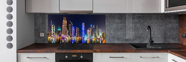 Crédence en verre trempé Dubaï de nuit