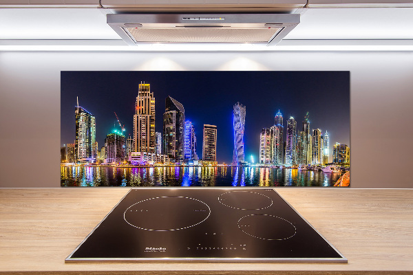 Crédence en verre trempé Dubaï de nuit