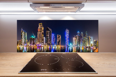 Crédence en verre trempé Dubaï de nuit