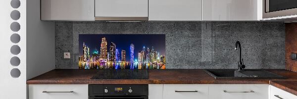 Crédence en verre trempé Dubaï de nuit