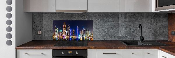 Crédence en verre trempé Dubaï de nuit