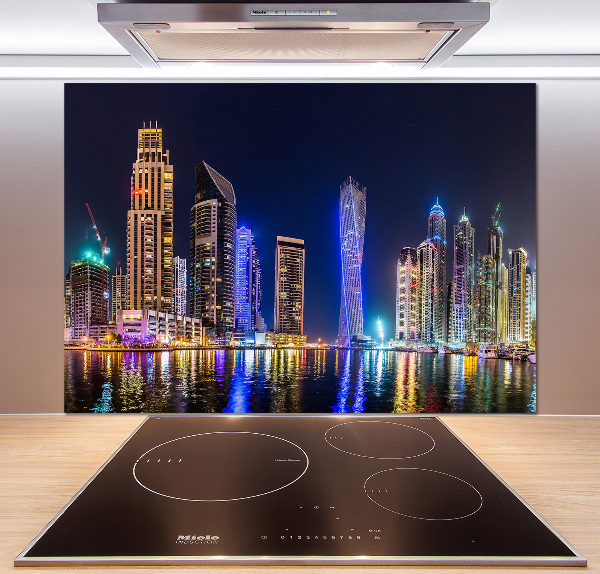 Crédence en verre trempé Dubaï de nuit
