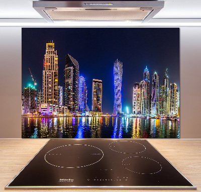 Crédence en verre trempé Dubaï de nuit