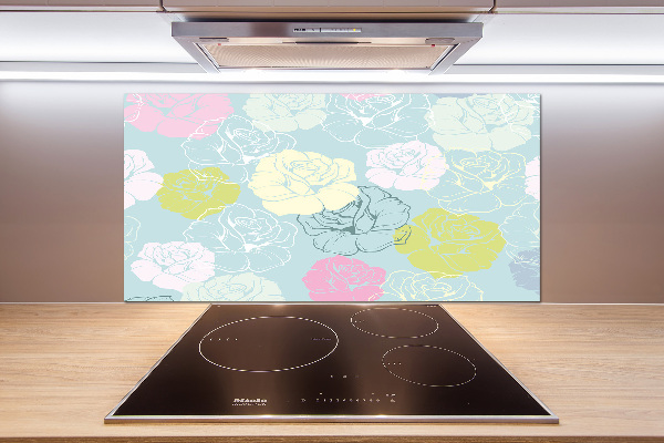 Crédence en verre trempé Roses