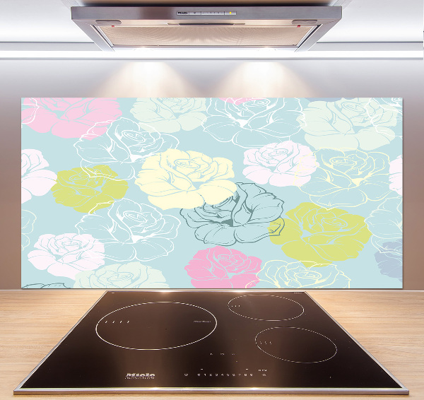 Crédence en verre trempé Roses