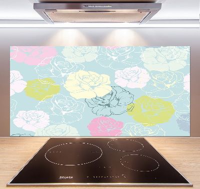 Crédence en verre trempé Roses
