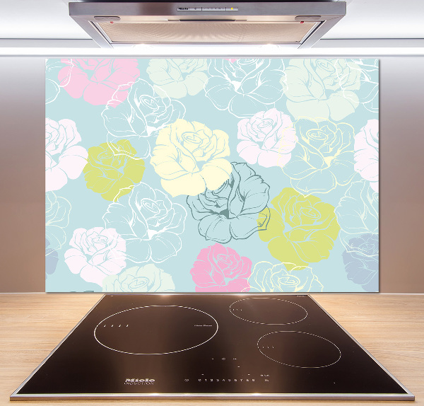 Crédence en verre trempé Roses