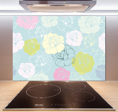 Crédence en verre trempé Roses