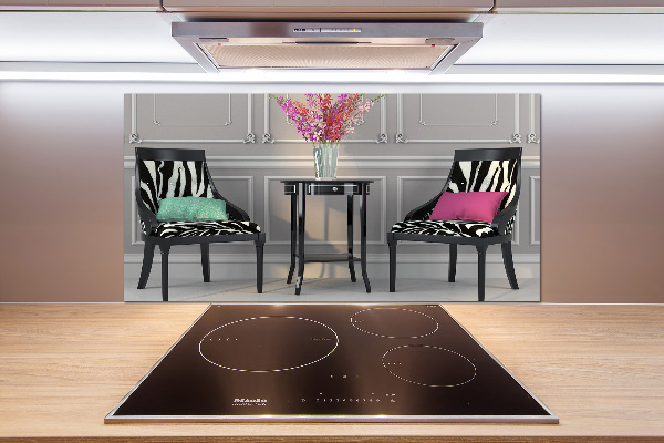 Crédence cuisine en verre Deux chaises