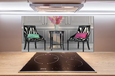 Crédence cuisine en verre Deux chaises
