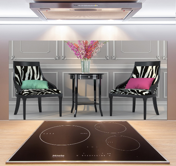 Crédence cuisine en verre Deux chaises