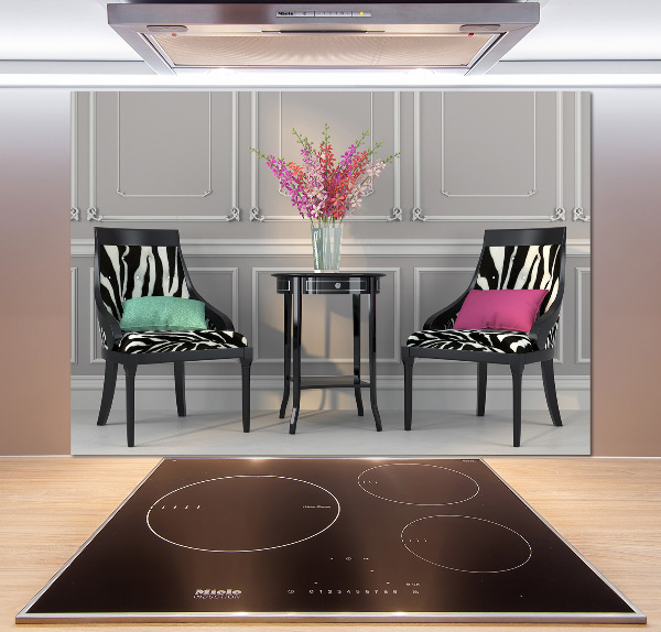Crédence cuisine en verre Deux chaises