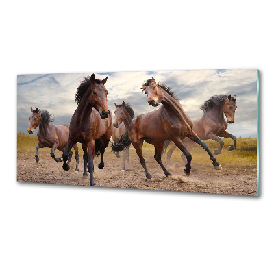 Crédence en verre avec motif Cinq chevaux