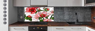 Crédence en verre avec motif Hibiscus