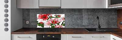 Crédence en verre avec motif Hibiscus