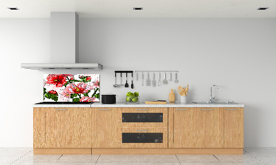 Crédence en verre avec motif Hibiscus