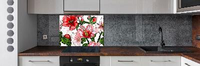 Crédence en verre avec motif Hibiscus