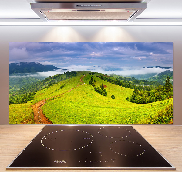 Panneau crédence cuisine Collines vertes