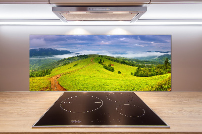 Panneau crédence cuisine Collines vertes