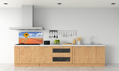 Crédence cuisine en verre trempé Route en Australie