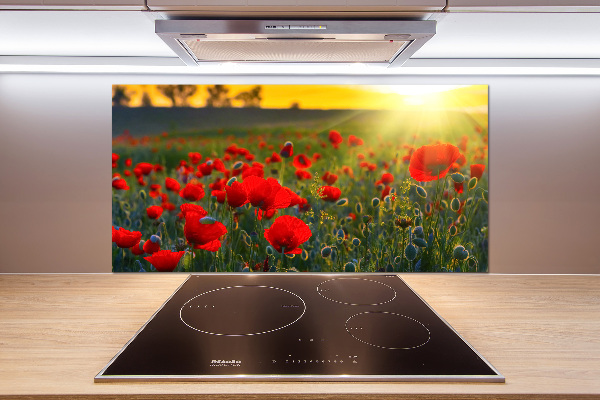 Crédence en verre avec motif Champ de coquelicots