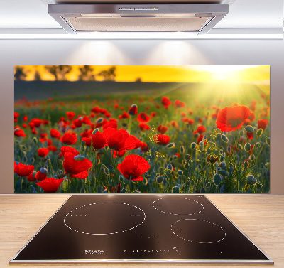 Crédence en verre avec motif Champ de coquelicots