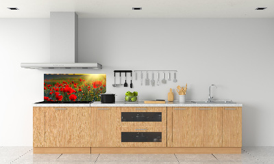 Crédence en verre avec motif Champ de coquelicots