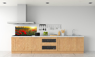 Crédence en verre avec motif Champ de coquelicots