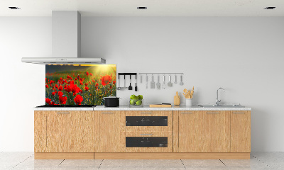Crédence en verre avec motif Champ de coquelicots