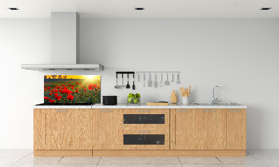 Crédence en verre avec motif Champ de coquelicots
