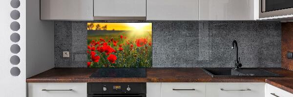 Crédence en verre avec motif Champ de coquelicots