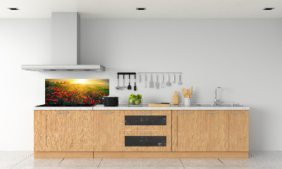 Crédence cuisine en verre Champ de coquelicots