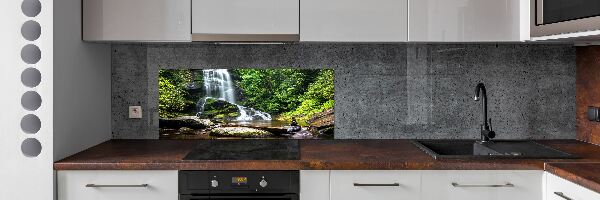 Crédence en verre avec motif Chute d'eau dans la forêt