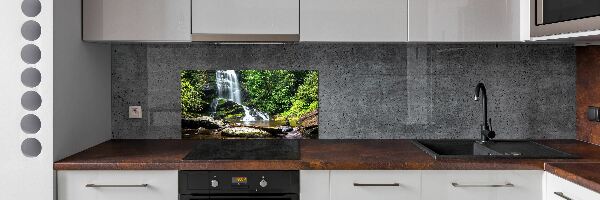 Crédence en verre avec motif Chute d'eau dans la forêt
